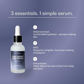 Ácido hialurónico + suero facial NAD, hidratación profunda y luminosidad, cuidado de la piel antioxidante, ligero, de rápida absorción, para todo tipo
