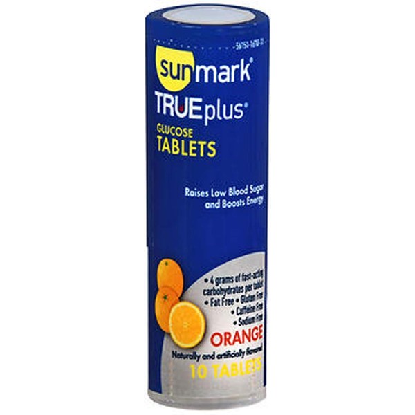 Sunmark Glucose Tablets Orange - 6 Packs of 10