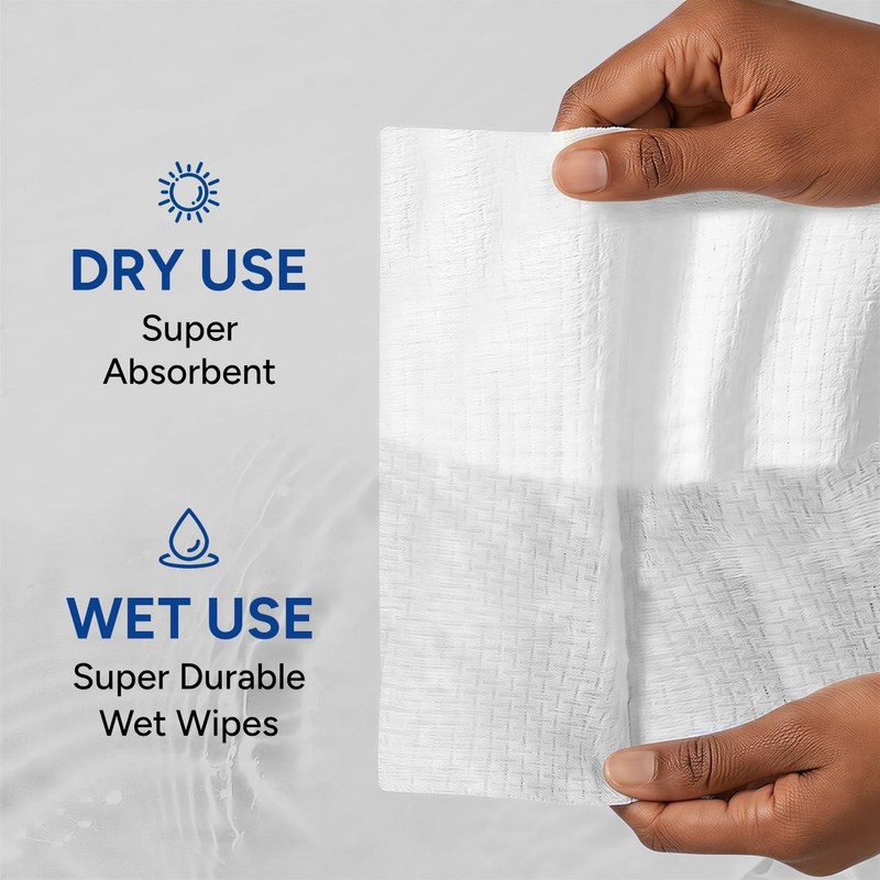 WhyWorry Disposable Dry Wipes for Adults, Extra Large 10" x