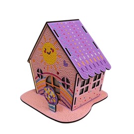 Party Ready 3D Diamond Painting Summer House Kit – DIY Rainbow Cabin Model Craft with Rhinestones, Full 3D Miniature Building Kit for Adults & Teens, Home Décor Gift (Rainbow Cottage Design)