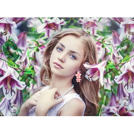 Pink Flower Dangle Earrings for Women Cute Pearl Leaf Sakura Leaf Earrings Fairy Statement Summer Refreshing Seaside Idyllic Holiday Earrings… (style 13)