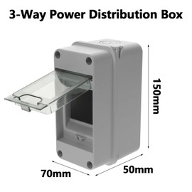 HAPPOW 3-Way Junction Box IP65 Weatherproof Electrical Box, Outdoor Electrical Box With Transparent Cover for Indoor & Outdoor Power Distribution
