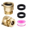 2 PCS Brass Faucet Vacuum Breaker, 3/4 Inch Solid Lead-Free