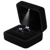 GBYAN 2 Slots Ring Box with LED Light Velvet Couple
