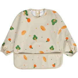 URMYWO Baby Weaning Bibs, 6-12 Months Full-Coverage Waterproof Sleeved Bibs, Machine Washable, Soft & Safe | Ideal for Mess-Free Mealtimes