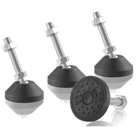 Jiozermi 4 Pcs M10 Leveling Feet with T-Nut, Anti Skid Threaded Rubber Feet, Adjustable Swivel Levelers for Furniture Feet, Heavy Duty Appliance Feet for Mechanical Equipment (D50 x M10 x H50)
