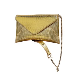 GORGLITTER Women's Gold Metallic Crossbody Purse Envelope Chain Mini Evening Handbag, Gold, One Size