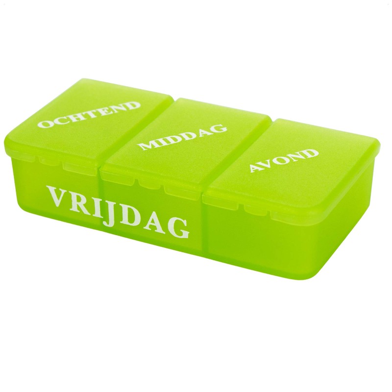 COM-FOUR® 1x Medication Dispenser in Dutch, Medication Box for 7