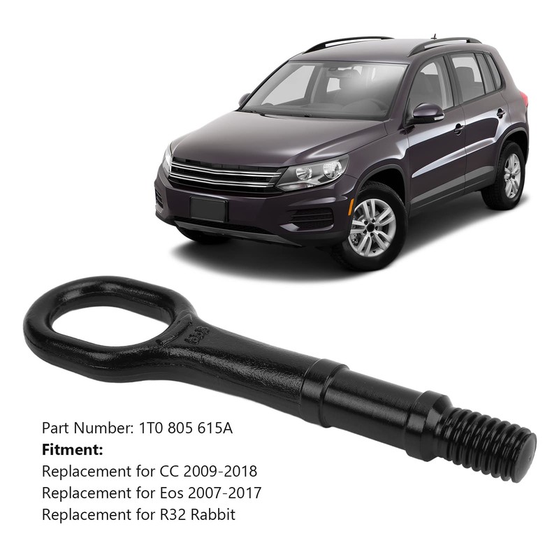 Ok 26 cm Thread, Towing Eye Black Car Tow Hook