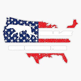BZ Trading German Shorthaired Pointer Gsp American Flag Vinyl Decal Wall Laptop Bumper Sticker 5inch