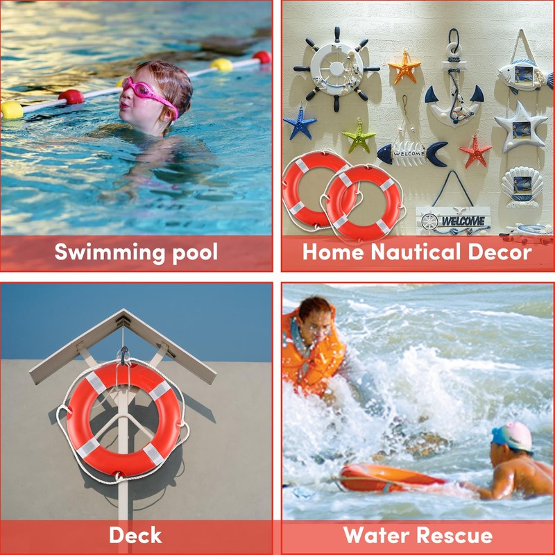 23" Life Ring Boat Safety Throw Ring with Water Floating