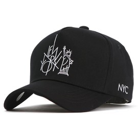 FLIPPER NYC New York Statue of Liberty Embroidered Cap, Men's, Deep, Large Size, Korean Brand, Hat, Hat, Black