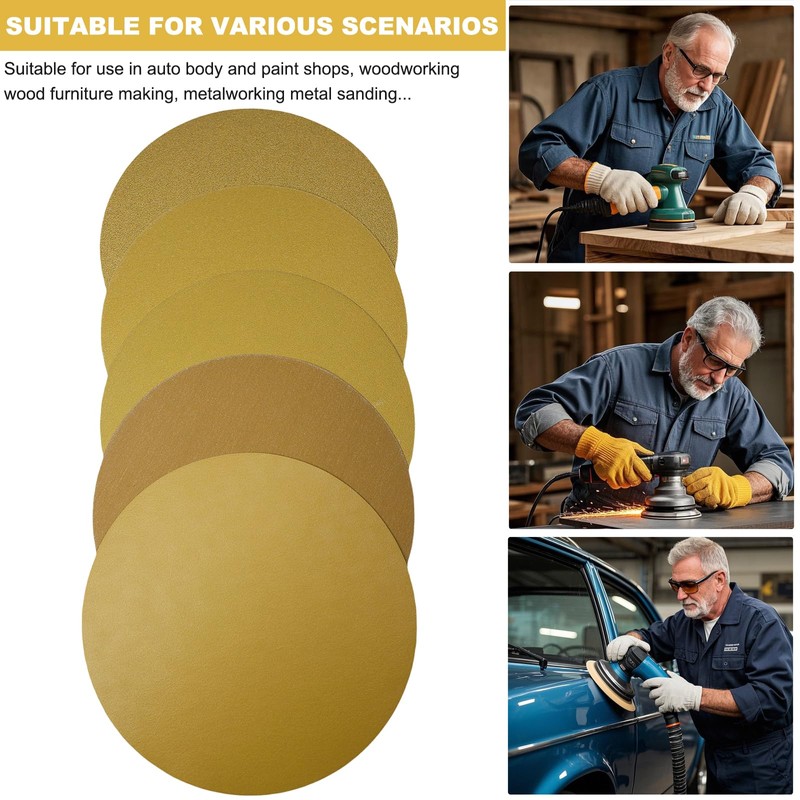 100 PCS 6 Inch No-Hole Sanding Discs Assorted- 80, 180,