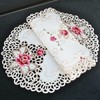 Sobeta Embroidered Table Cover,White Oval Lace Tablecloth Doily Embroidered Floral