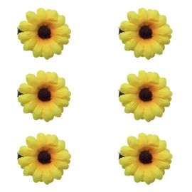 SOWAKA 6 Pcs Daisy Hair Clips Cute Sun Flower with Hair Alligators Clips Hair Barrette for Women Girls Wedding Summer Beach Bridesmaid Bridal Partis Hair Accessories (Yellow)