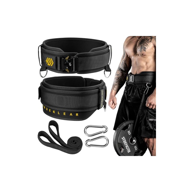MANUEKLEAR 2-in-1 Weightlifting Belt & Dip Belt with 36.7 IN
