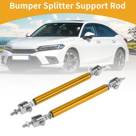 Partuto 2pcs 10cm/3.94in Car Splitter Support Rods Adjustable Front Rear Bumper Lip Splitter Strut Rod Tie Support Bars Aluminum Alloy Gold Tone