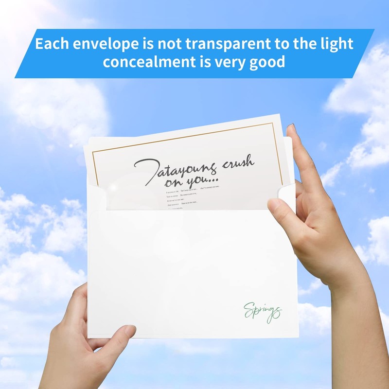 50 Pack 5x7 White Self-Seal Envelopes for Invitations, Weddings, Greeting