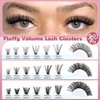 Focipeysa Lash Clusters 360pcs Eyelash Extension Wispy Individual Lashes 30D
