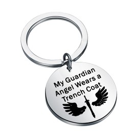 BEKECH TV Show Castiel Inspired Gift My Guardian Angel Wears a Trench Coat Keychain SPN Jewelry TV Show Fans Gift (my guardian keychain)