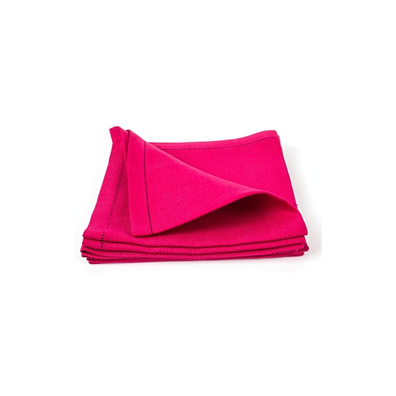 LinenMe X4 Emilia Napkins, 20 x 20, Pink