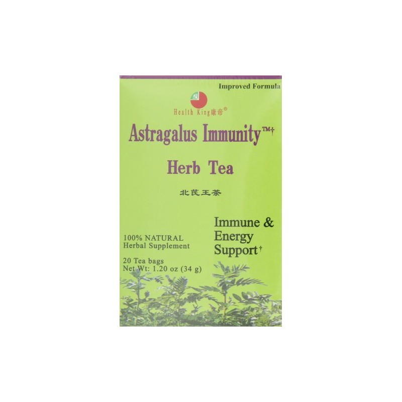 Health King Astragalus Immunity Herb Tea, Teabags, 20-Count Box (Pack