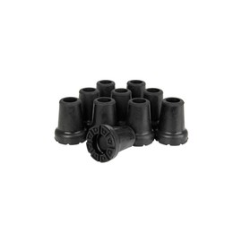 Qty: 10x 19mm (3/4") Shock and Impact Absorbing Rubber Ferrules, Tips or Feet for Walking Sticks or Canes - Black - by Lifeswonderful