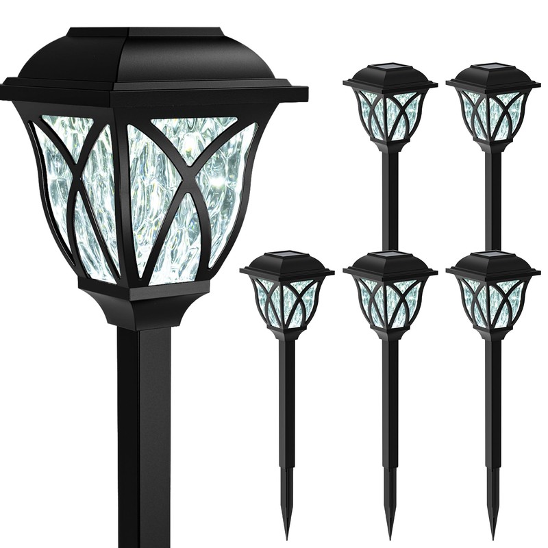 GIGALUMI Solar Lights Outdoor Waterproof, 6 Pack LED Solar Garden