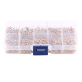 500 piezas/set 10 Valores 0.1μF - 10μF Kit de Surtido de Capacitores de Cerámica Monolítica Multicapa con Caja de Almacenamiento Transparente, Kit de componentes electrónicos y total