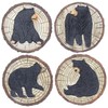 Mayrich 4 Piece Resin Black Bear Coaster Set with Holding