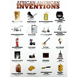 African American Inventions Poster Black History Famous People Inventors, 18" x 24", (White)