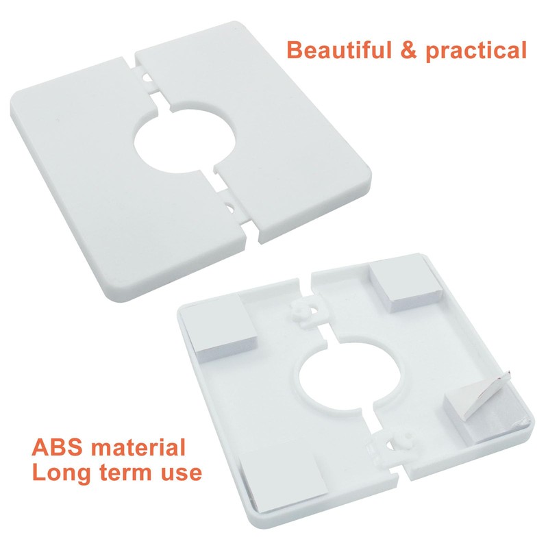 Waziaqoc 2 Pcs Wall Split Flange, ABS Square Self-Adhesive Escutcheon