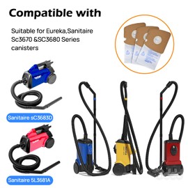 8-Pack Style MM Vacuum Bags for Eureka Mighty Mite 3670 & 3680 Canister Vacuums – Replaces Parts 60295, 60295A, 60295B, 60295C, 60296 & 60297A – Effective Filtration