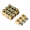 sourcing map Terminal Ground Bar Screw Block Barrier Brass 3