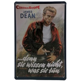 30 x 20 cm Retro Tin Sign Suitable for James Dean Film Fans, Decorative Cinema Sign, Embossed Sheet Steel