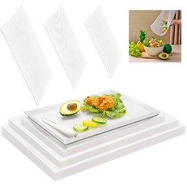 LemonRoad 30 Count Disposable Cutting Board Sheets Flexible Plastic Cutting Mats Portable Large Chopping Boards for Kitchen Cooking Traveling Camping BBQ 3 Size, 16.5 x 12 In, 15 x 12 In, 13 x 9.5 In