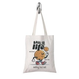 TSOTMO Basketball Gift Basketball Is Life Good Tote Bag Basketball Players Shopping Bag Basketball Lover Gift for Women (Is Life tote)