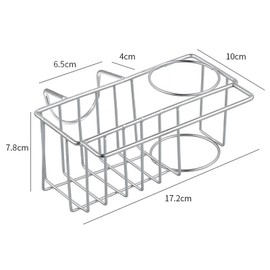 Sponge Holder for Kitchen Sink, Movable Brush Holder, Dish Cloth Hanger, Hanging Caddy, Hooked Sink Caddy Sponge Holders, Sinks Basket Brush Holders, Soap Rack, Dishwashing Cloth Rack, Stainless Steel