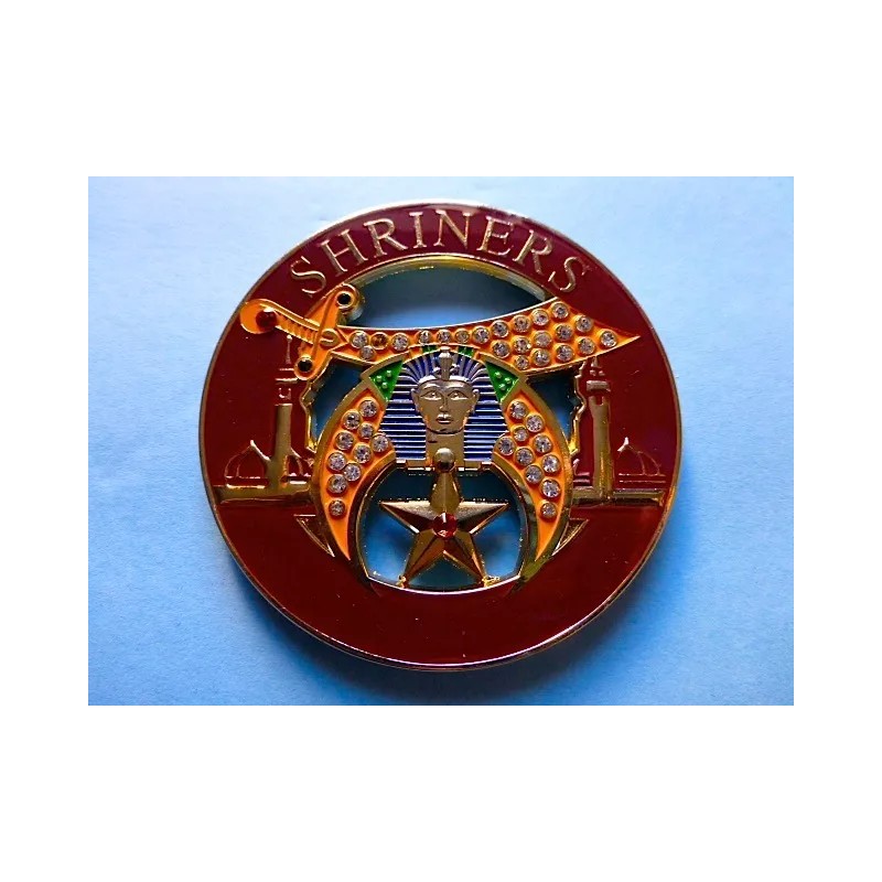Shriners Cut Out High Quality with white Stones Car Emblem