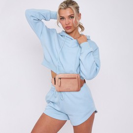 LATMAP 3L Triple Zip Fanny Packs Belt Bag for Women Men Crossbody Waist Pack Sling Chest Bum Travel Bag Purse Faux Leather Fashion Cute Pink