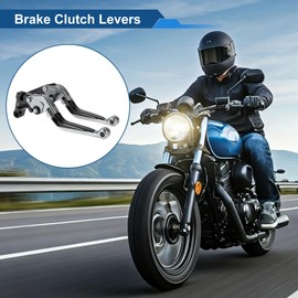 A ABSOPRO Short Long Brake Clutch Lever for Yamaha YZF R1 99-01 6 Position Adjustable Motorcycle Handlebar Brake Lever Aluminum Alloy Titanium Head Black Handle