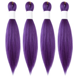 Osuntress Braiding Hair Pre Stretched 10 Inch 4 Bundle, Short Hair Extensions for Braids, Synthetic Braiding Hair Prestretched, Dark Purple