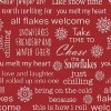 BENARTEX FABRICS #13422P-10 A B0TANICAL CHRISTMAS  OVERALL WORDS  BTY RED