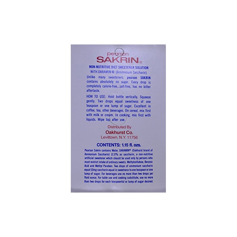 Pearson Sakrin Sugar Alternative Diet Sweetener, 1.15 Ounce