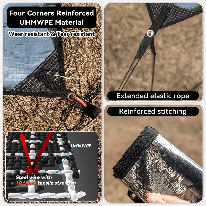 HIKEMAN Reflective Aluminium Camping Mat - Ultralight Aluminium Foil Insulation,