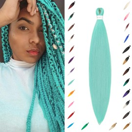 ShowJarlly Braids Extensions, 30 Inch (76 cm) Pre-Stretched Braiding Hair, 1 Pack/Lot Braid Extensions, Synthetic Hair for Braiding, Professional Soft Synthetic Jumbo Braids Hair (30 Inches, Mint #)