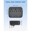 Citelect 3 Outlet Extender Multi Plug Wall Outlets, Surge Protector,