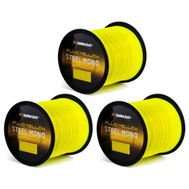 Tandem Baits 3-Pack Steel Mono Fluo Fishing Line for Fishing Rod, Fishing Accessories, Carp Rod, Nylon Line for Large Fishing, Carp Accessories, Professionals & Hobby Anglers, 6 m, 3 mm, Yellow