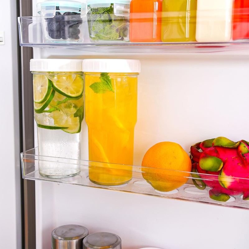 Moretoes 2pcs 24oz Glass Cups with Lids and Straws, Glass