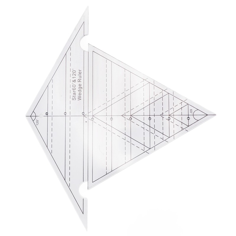 Sewing Wedge Ruler 60 Degree and 120 Degree Acrylic Transparent